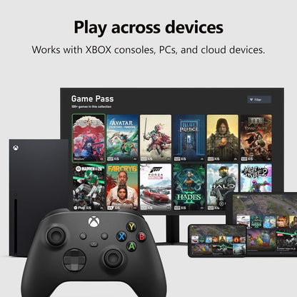 XBOX Wireless Gaming Controller | Carbon Black | Console, PC, & Cloud Devices | Textured Grip | Wireless, Bluetooth, USB-C Connectivity