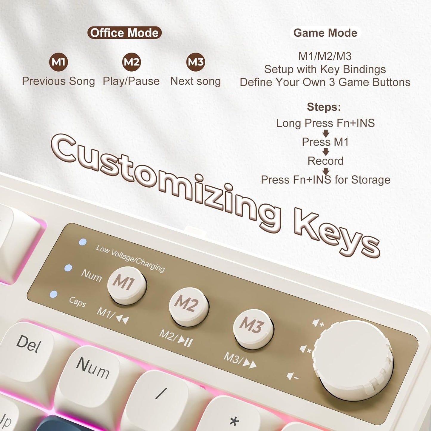 S99 Gaming Keyboard, Wireless Computer Keyboards, Tri-Mode Bluetooth/2.4Ghz/Usb-C Custom Creamy Keyboard with Number Pad, RGB Backlit Media Knob Cute Programmable Keyboard for PC Gamer - Green