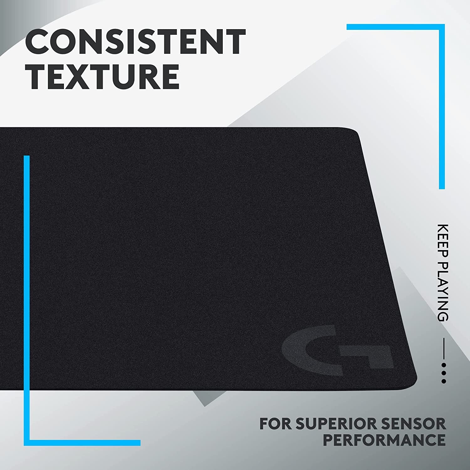 Logitech G240 Cloth Gaming Mouse Pad, Optimized for Sensors, Moderate Surface Friction, Non-Slip Mouse Mat, Mac and PC Accessories, 340 X 280 X 1 Mm, Black