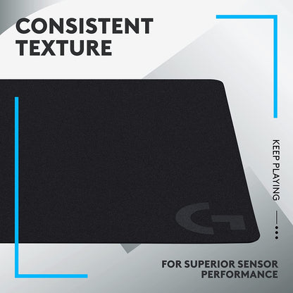 Logitech G240 Cloth Gaming Mouse Pad, Optimized for Sensors, Moderate Surface Friction, Non-Slip Mouse Mat, Mac and PC Accessories, 340 X 280 X 1 Mm, Black