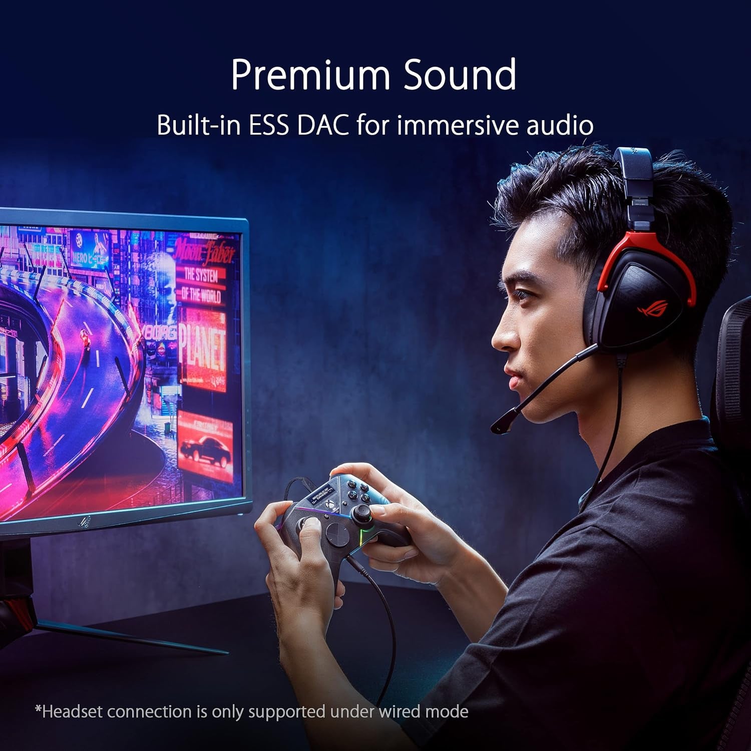 ASUS ROG Raikiri Pro OLED Display, Tri-Mode Connectivity, Remappable Buttons&Triggers, 4 Rear Buttons, Step&Linear Triggers, Adjustable Joystick Sensitivity, 3.5Mm Jack with ESS DAC, for PC and Xbox