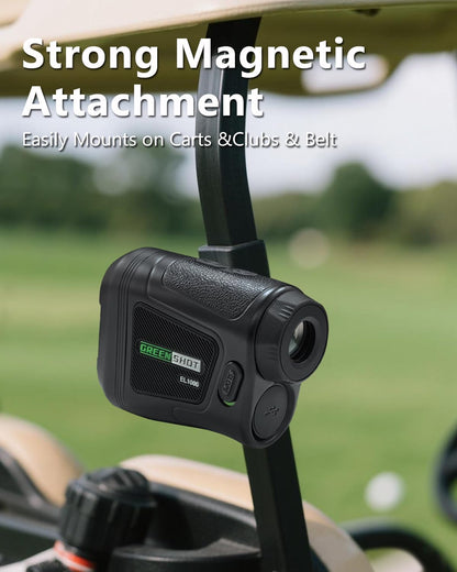 Range Finder Golf, 1200 Yards Golf Rangefinder with Slope, Golf Range Finder with Magnetic and Pin Lock Vibration, 6X Magnification, Rechargeable Compact Golfing Range Finder