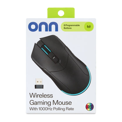 Rechargeable Wireless Gaming Mouse with LED Lighting, 8 Programmable Buttons