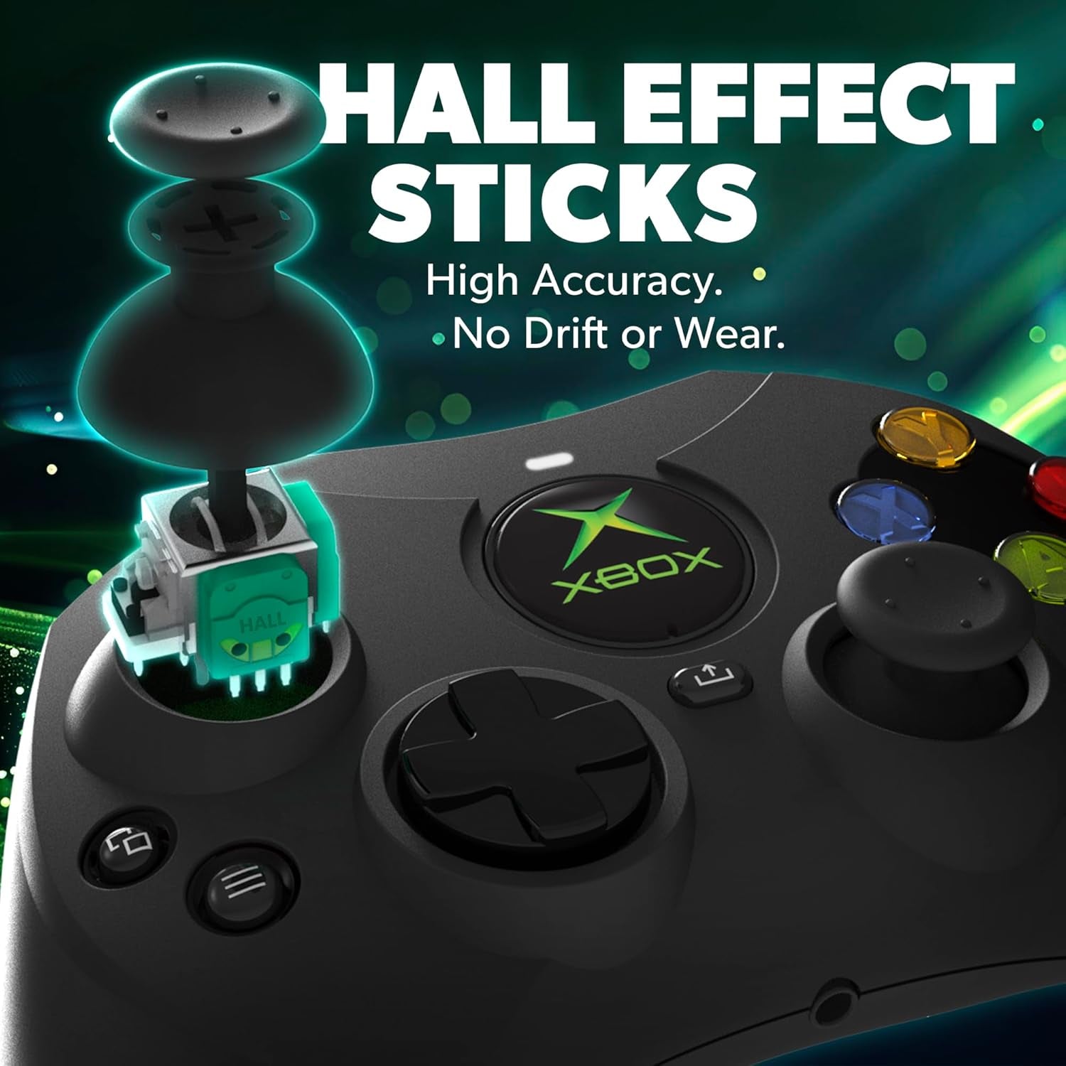 - Duchess Wired Controller for XBOX Series X|S, XBOX One, Windows 10|11, PC, with Hall Effect Joysitcks, Audio Jack, Impulse Triggers, Black - Officially Licensed