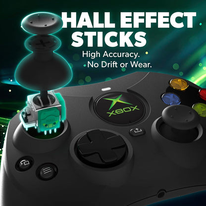 - Duchess Wired Controller for XBOX Series X|S, XBOX One, Windows 10|11, PC, with Hall Effect Joysitcks, Audio Jack, Impulse Triggers, Black - Officially Licensed