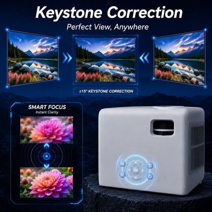 Transform Your Space with the Native 1080P Mini Projector - Experience Stunning 4K Support, 5G Wifi, and Bluetooth for Ultimate Home Theater Enjoyment!
