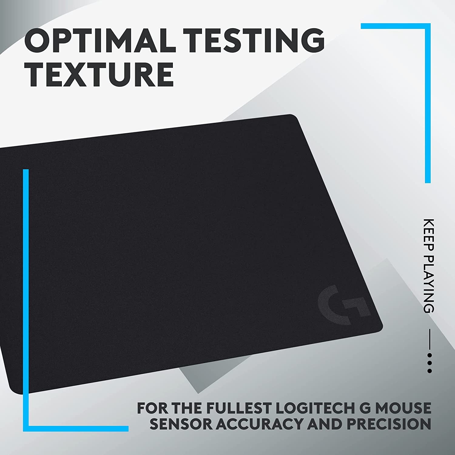Logitech G240 Cloth Gaming Mouse Pad, Optimized for Sensors, Moderate Surface Friction, Non-Slip Mouse Mat, Mac and PC Accessories, 340 X 280 X 1 Mm, Black