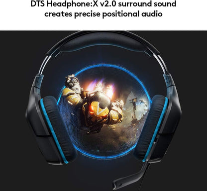 Logitech G432 Wired Gaming Headset, 7.1 Surround Sound, DTS Headphone:X 2.0, 50 Mm Audio Drivers, USB and 3.5 Mm Jack, Flip-To-Mute Mic, PC, Black