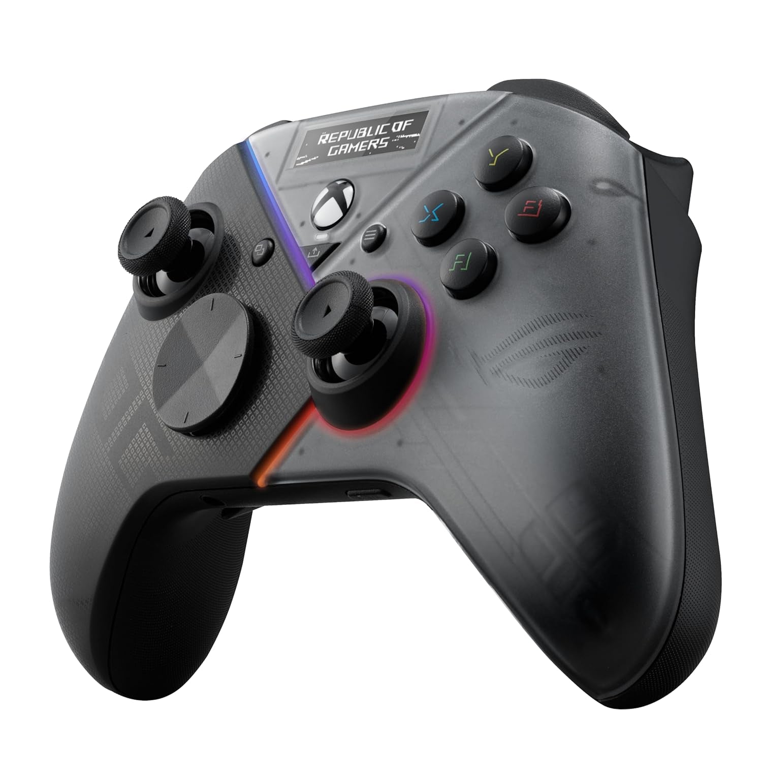 ASUS ROG Raikiri Pro OLED Display, Tri-Mode Connectivity, Remappable Buttons&Triggers, 4 Rear Buttons, Step&Linear Triggers, Adjustable Joystick Sensitivity, 3.5Mm Jack with ESS DAC, for PC and Xbox