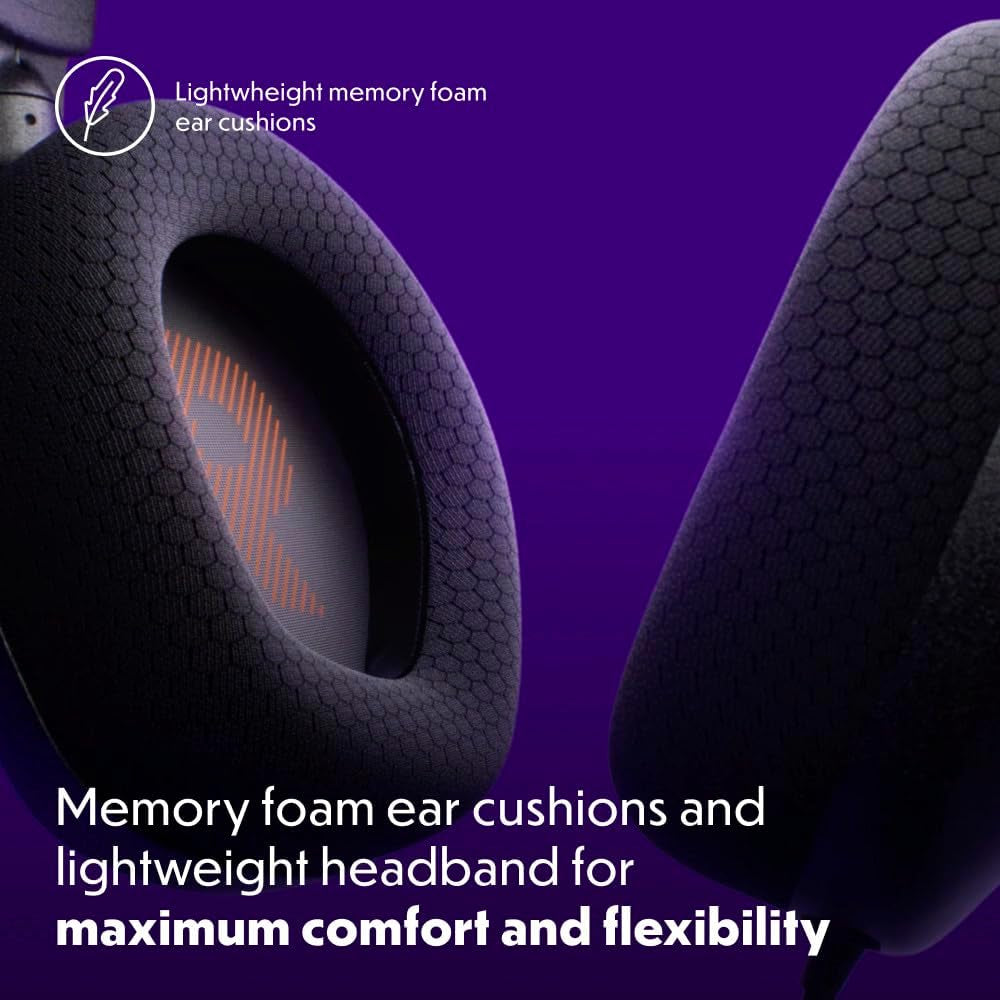 Quantum 100M2 - Wired Over-Ear Gaming Headset with Omnidirectional, Detachable Mic with Mute Option and Fabric-Covered Memory Foam Ear Cushions, Compatible with All Platforms (Black)