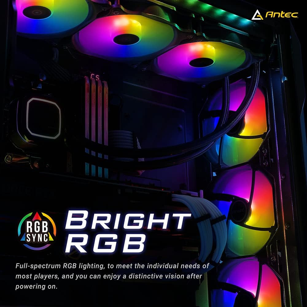 120Mm Case Fan, RGB Case Fans, 3 Packs RGB Fans, PC Fan, 4-PIN RGB, F12 Series