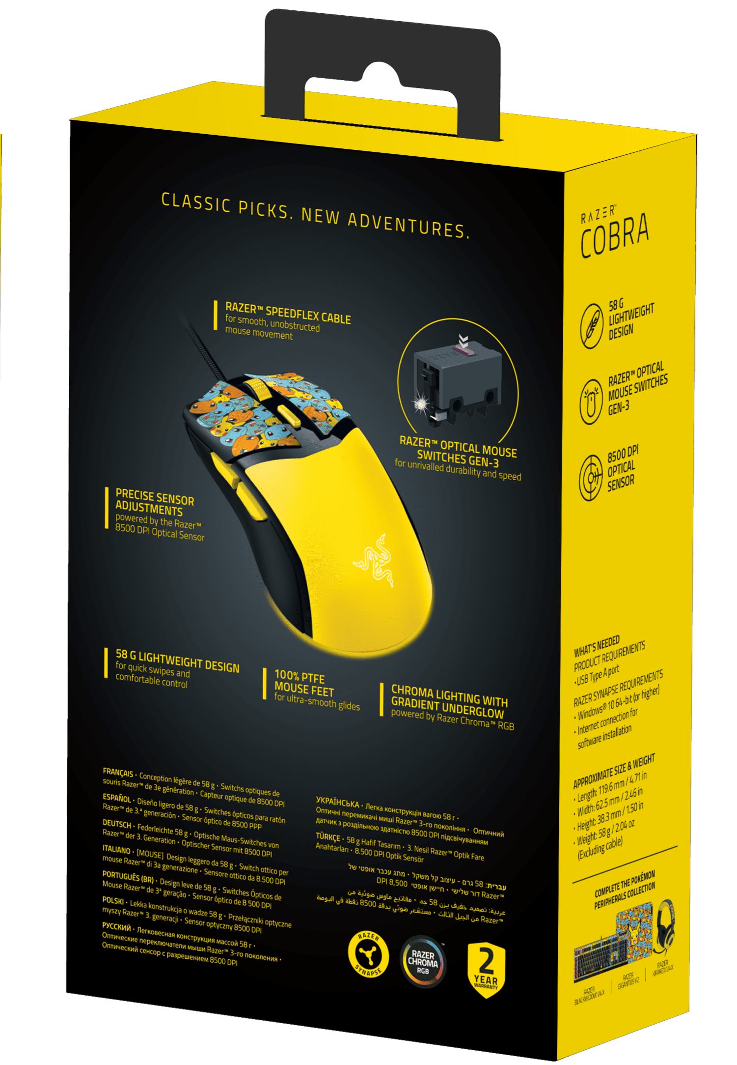 Unleash Your Gaming Potential with the Cobra Pro Lightweight Wireless Gaming Mouse - Chroma RGB, 10 Custom Controls, and Unmatched Precision in Black