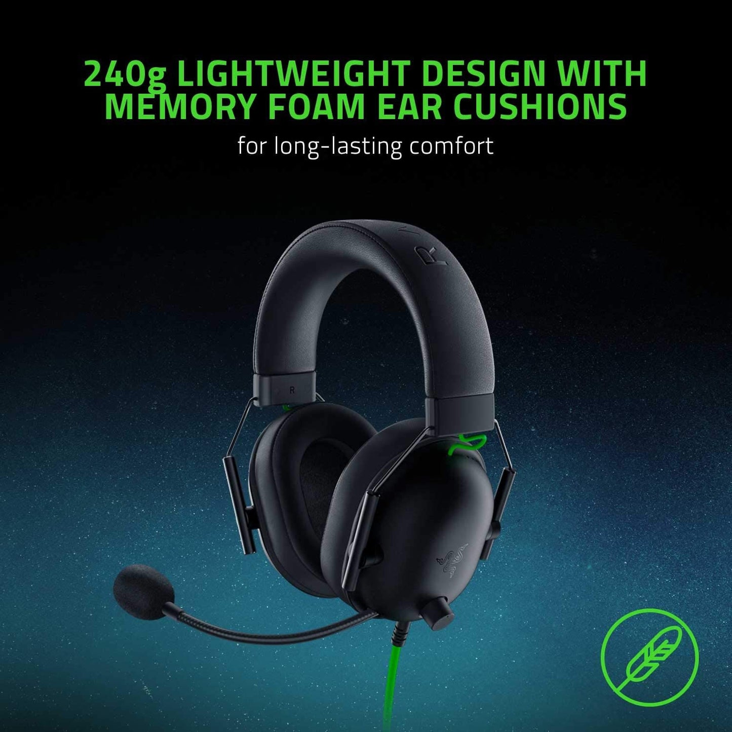Razer Blackshark V2 X Gaming Headset: 7.1 Surround Sound - 50Mm Drivers - Memory Foam Cushion - for PC, PS4, PS5, Switch - 3.5Mm Audio Jack - Black