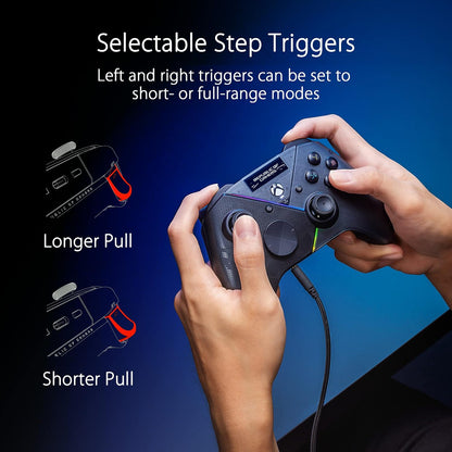 ASUS ROG Raikiri Pro OLED Display, Tri-Mode Connectivity, Remappable Buttons&Triggers, 4 Rear Buttons, Step&Linear Triggers, Adjustable Joystick Sensitivity, 3.5Mm Jack with ESS DAC, for PC and Xbox