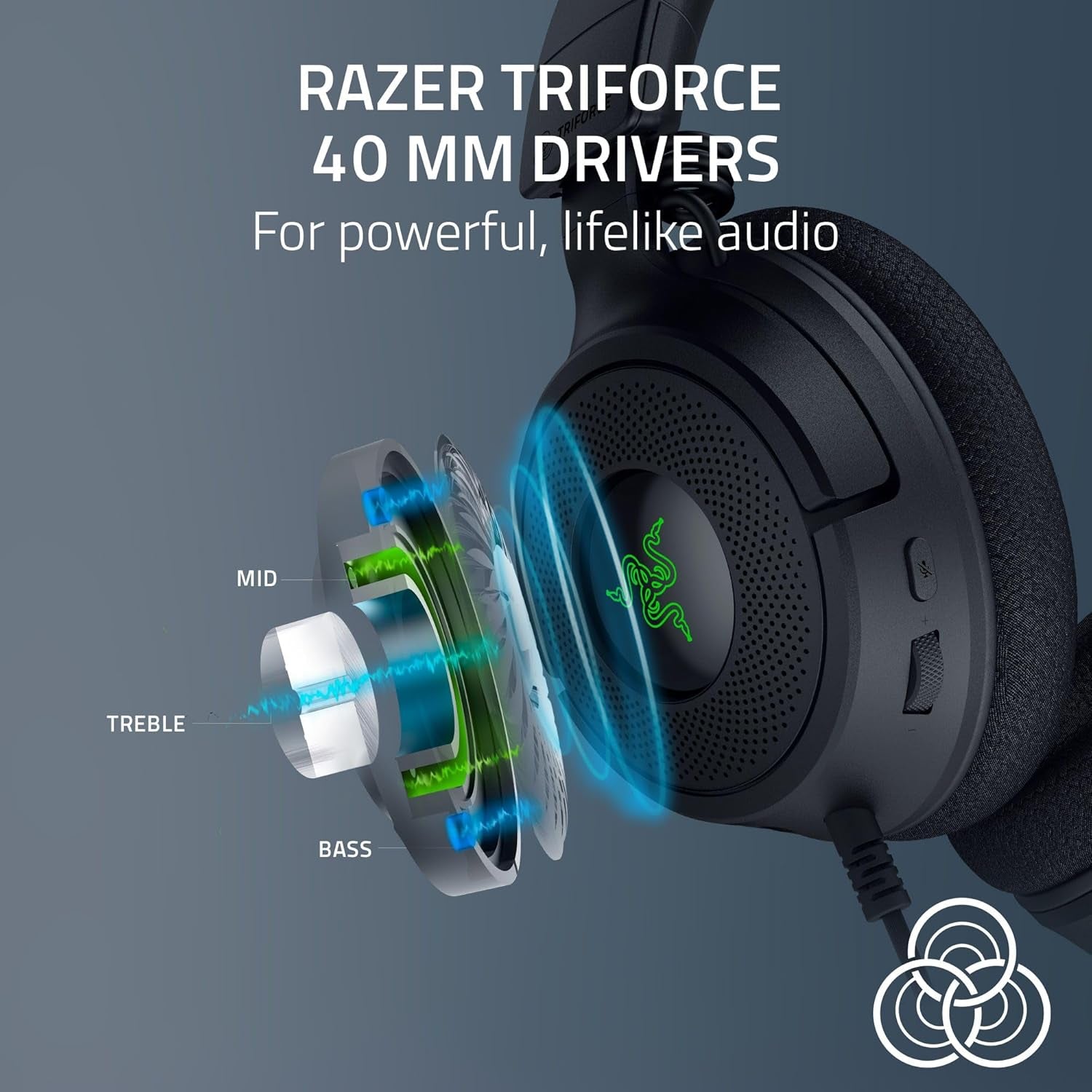 Razer Kraken V4 X Wired Gaming Headset: 40 Mm Drivers - Cardioid Mic - Memory Foam Cushions - Chroma RGB Lighting - Type C & Type a Cable - for PC, Mac, PS5, Nintendo Switch 2, Steam Deck, Smartphone