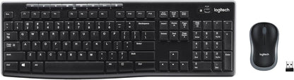 Logitech MK270 Wireless Keyboard and Mouse Combo for Windows, 2.4 Ghz Wireless, Compact Mouse, 8 Multimedia and Shortcut Keys, 2-Year Battery Life, for PC, Laptop - Black