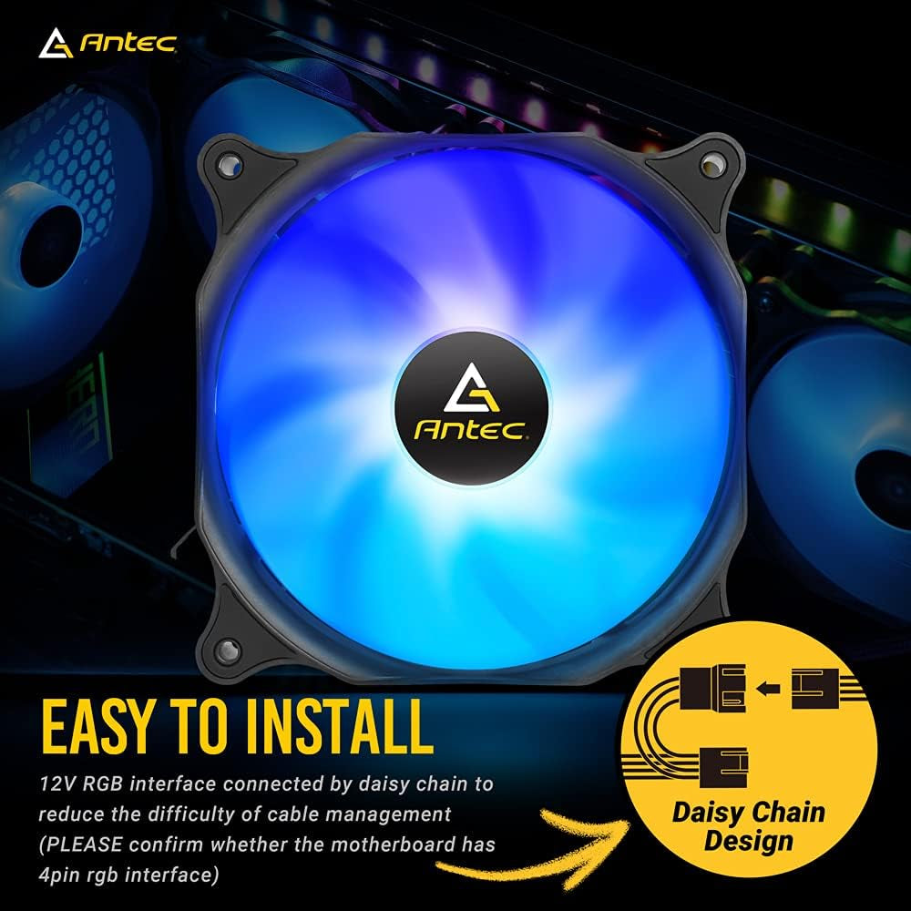 120Mm Case Fan, RGB Case Fans, 3 Packs RGB Fans, PC Fan, 4-PIN RGB, F12 Series