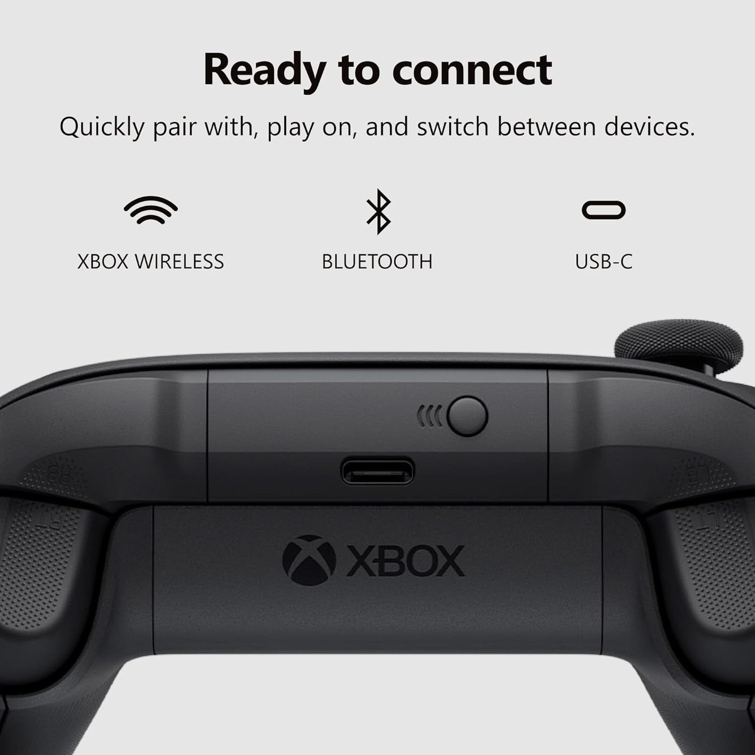 XBOX Wireless Gaming Controller | Carbon Black | Console, PC, & Cloud Devices | Textured Grip | Wireless, Bluetooth, USB-C Connectivity