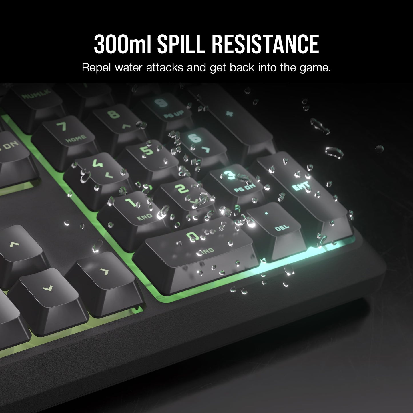 K55 CORE RGB Full Size USB Gaming Keyboard with Safety Leaflet, Black & Gray