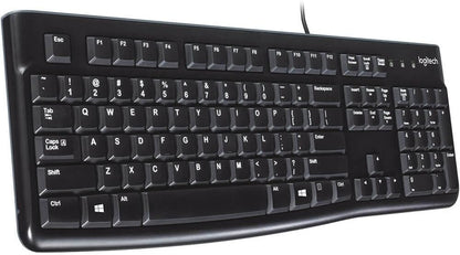 Logitech K120 Wired Keyboard for Windows, USB Plug-And-Play, Full-Size, Spill-Resistant, Curved Space Bar, Compatible with PC, Laptop - Black