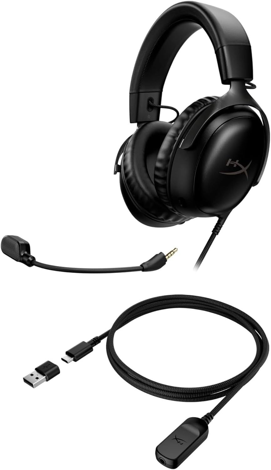 Cloud III – Wired Gaming Headset, PC, PS5, Xbox Series X|S, Angled 53Mm Drivers, Spatial Audio, Memory Foam, Durable Frame, Ultra-Clear 10Mm Mic, USB-C, USB-A, 3.5Mm – Black