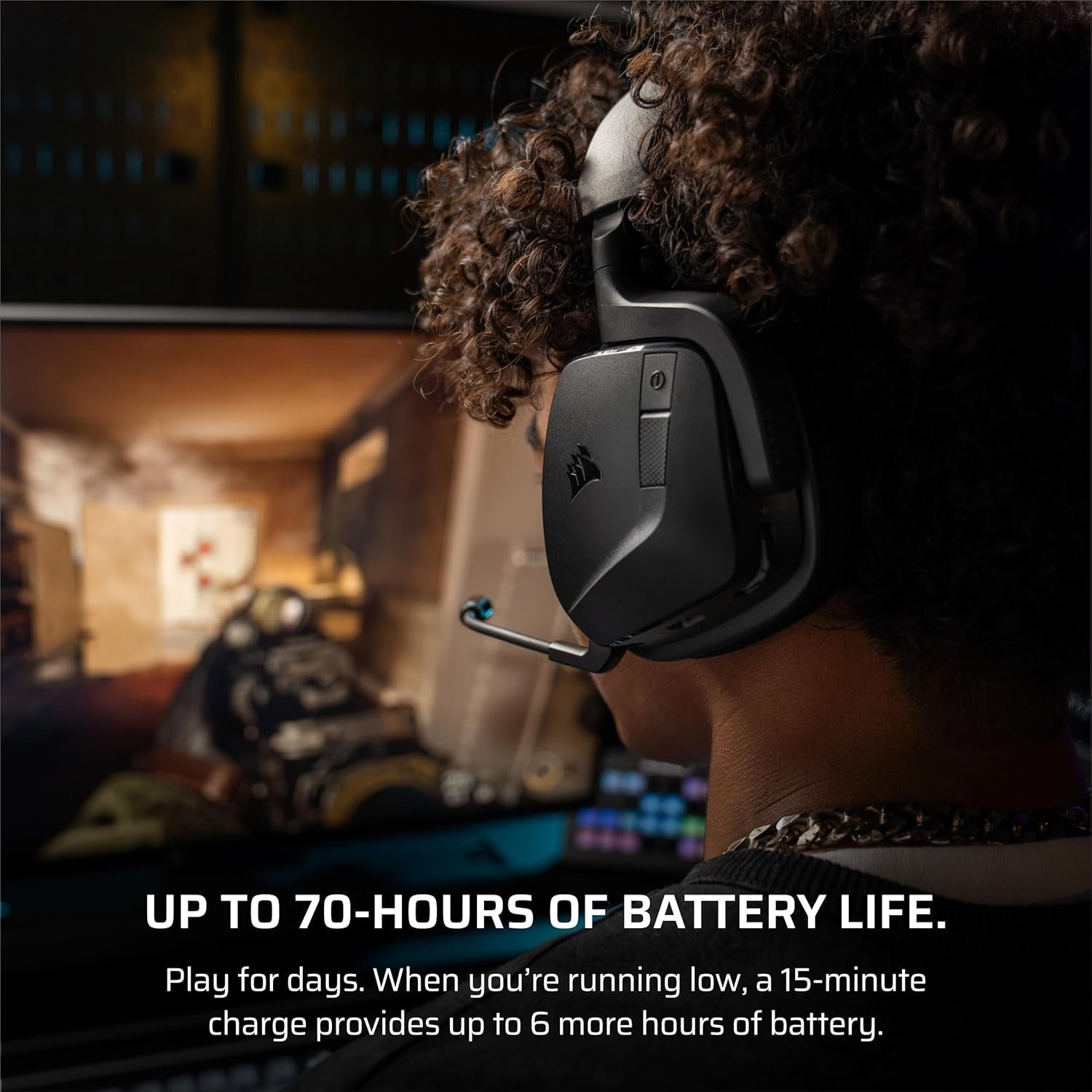 Corsair Void V2 Wireless Gaming Headset with Bluetooth for PC, PS5, PS4, Switch, Mobile – Dolby Atmos, 70 Hr Battery, Dual Wireless, Lightweight, Fast Charging – Carbon