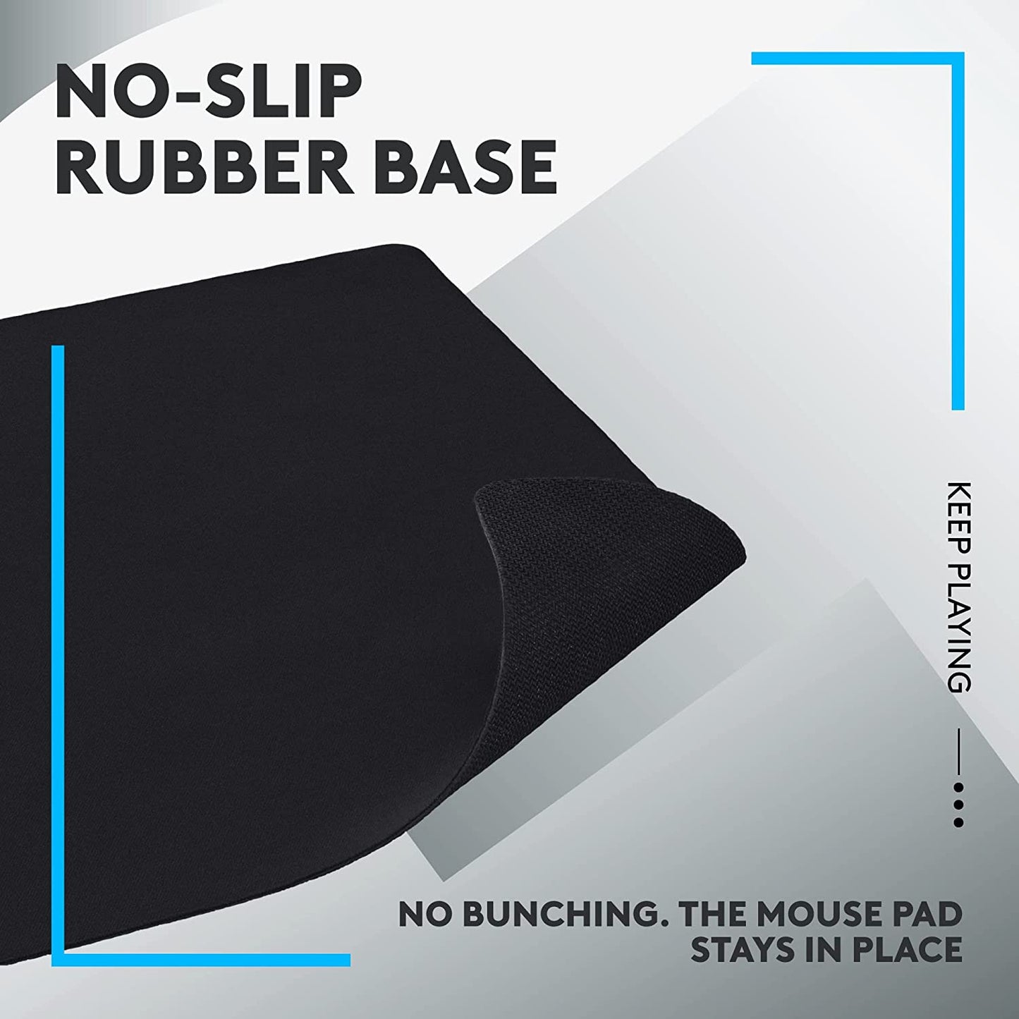 Logitech G240 Cloth Gaming Mouse Pad, Optimized for Sensors, Moderate Surface Friction, Non-Slip Mouse Mat, Mac and PC Accessories, 340 X 280 X 1 Mm, Black