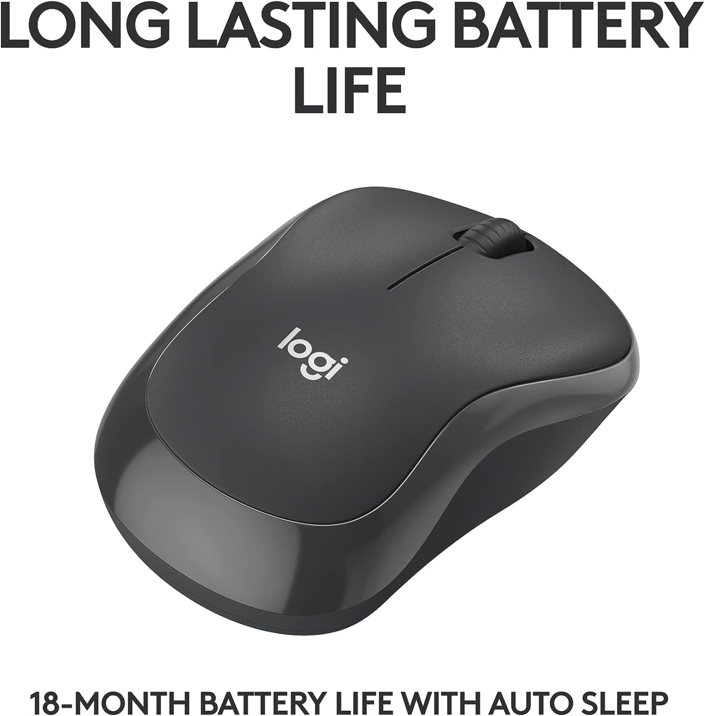 Logitech M240 Silent Bluetooth Mouse, Wireless, Compact, Portable, Smooth Tracking, 18-Month Battery, for Windows, Macos, Chromeos, Compatible with PC, Mac, Laptop, Tablets - Graphite