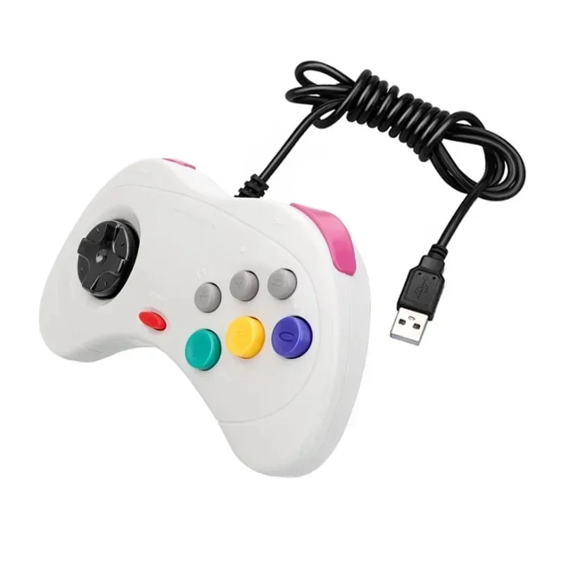 Experience Nostalgia with the USB Classic Wired Gamepad for Segas Saturn System - Perfect for PC and Mac Gaming!