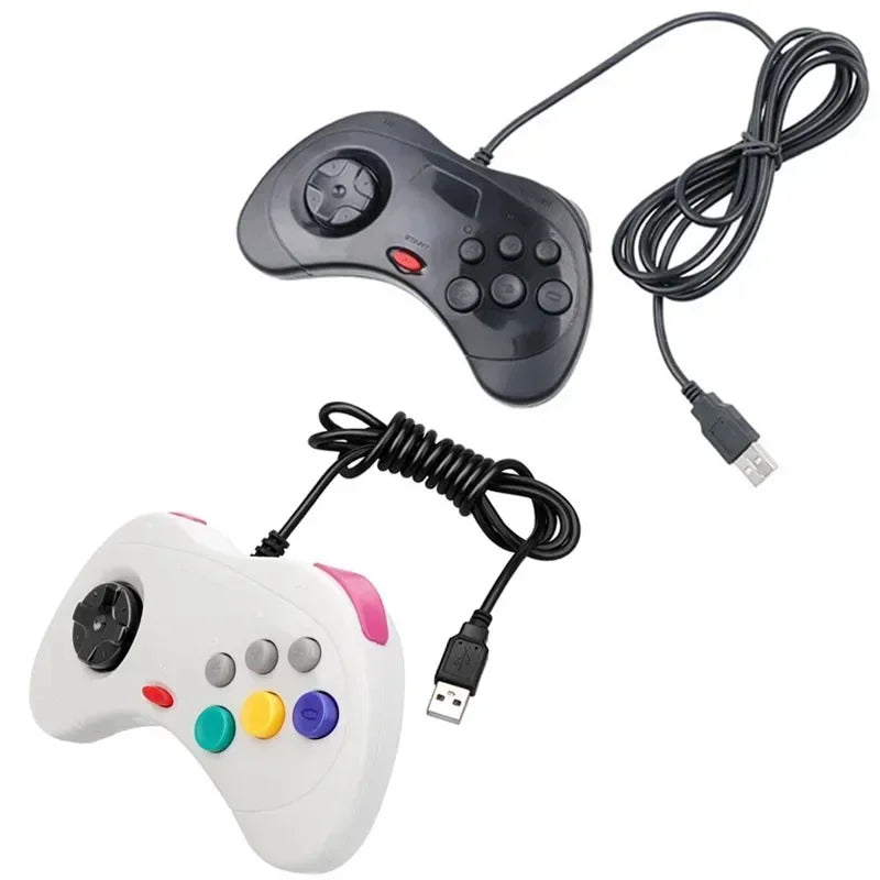 Experience Nostalgia with the USB Classic Wired Gamepad for Segas Saturn System - Perfect for PC and Mac Gaming!