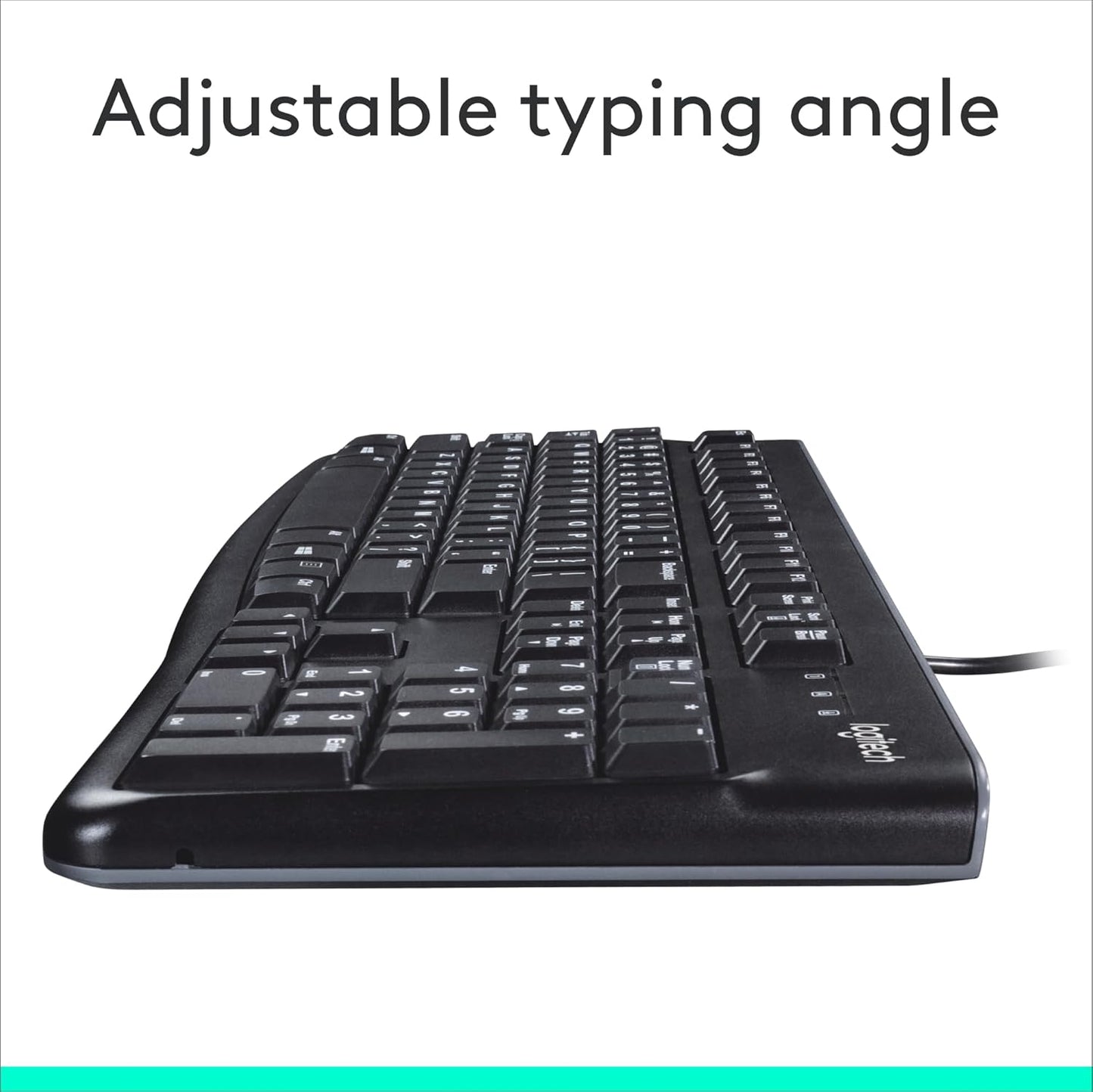Logitech K120 Wired Keyboard for Windows, USB Plug-And-Play, Full-Size, Spill-Resistant, Curved Space Bar, Compatible with PC, Laptop - Black