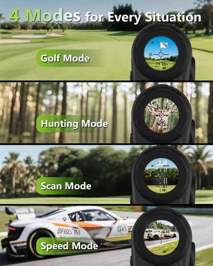 Range Finder Golf, 1200 Yards Golf Rangefinder with Slope, Golf Range Finder with Magnetic and Pin Lock Vibration, 6X Magnification, Rechargeable Compact Golfing Range Finder