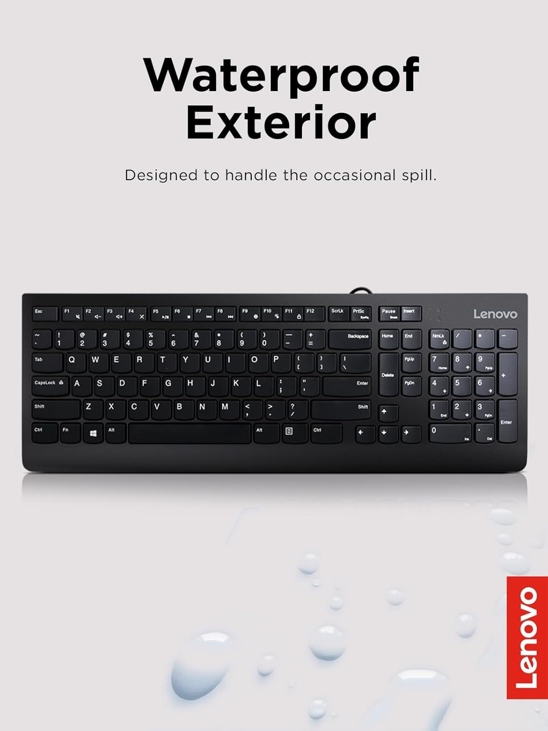 300 USB Keyboard, Wired, Adjustable Tilt, Ergonomic, Windows 7/8/10, GX30M39655, Black