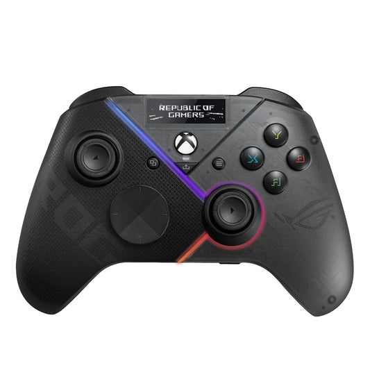 ASUS ROG Raikiri Pro OLED Display, Tri-Mode Connectivity, Remappable Buttons&Triggers, 4 Rear Buttons, Step&Linear Triggers, Adjustable Joystick Sensitivity, 3.5Mm Jack with ESS DAC, for PC and Xbox