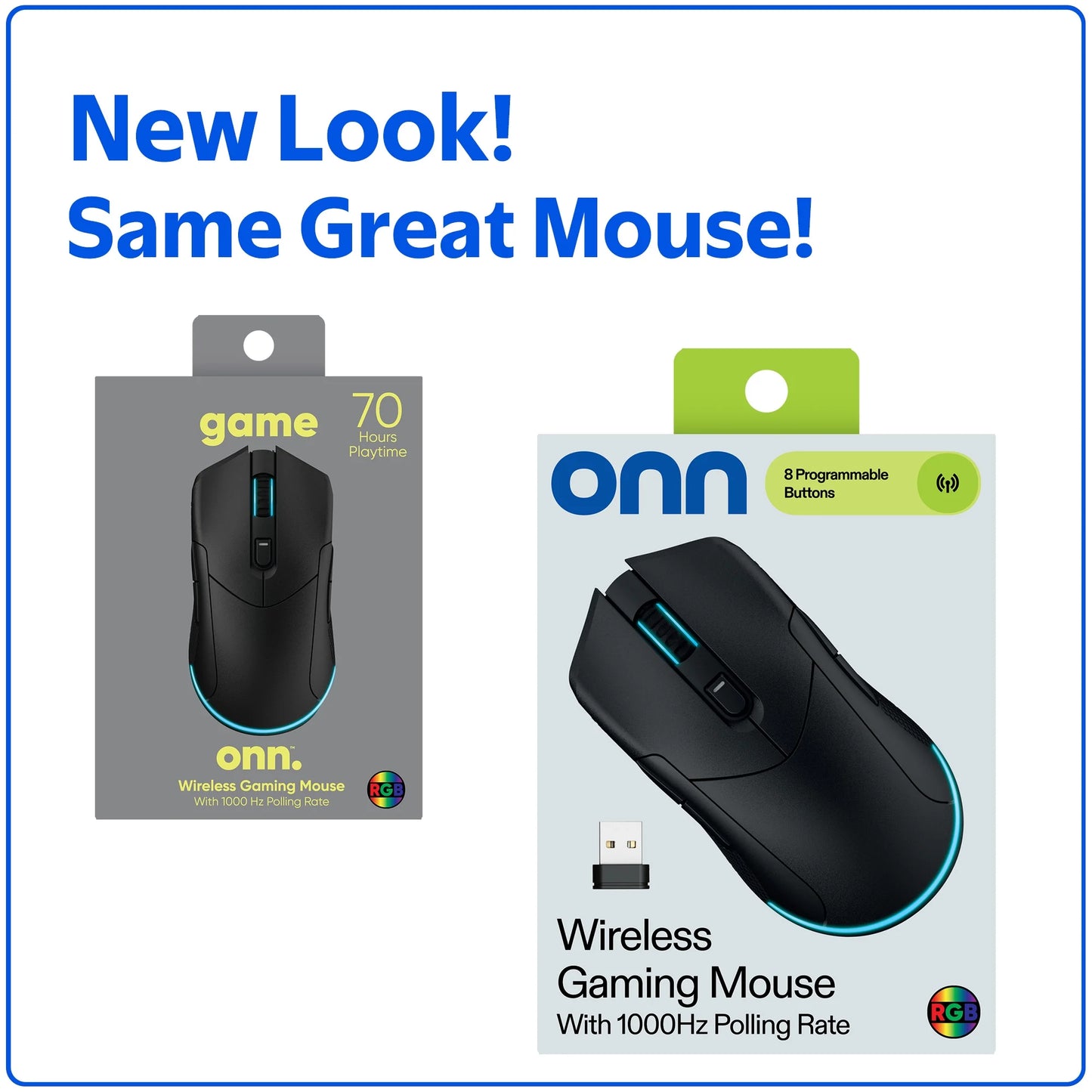 Rechargeable Wireless Gaming Mouse with LED Lighting, 8 Programmable Buttons