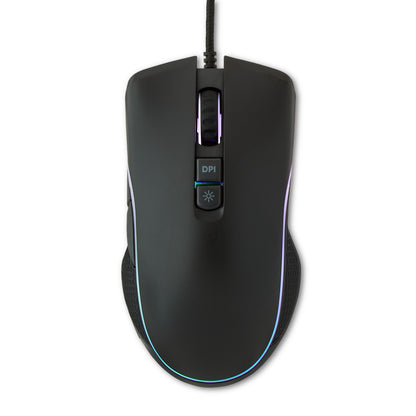 Wired USB Gaming Mouse with Adjustable DPI, Backlit, 7 Buttons Black