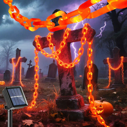 Halloween Plastic Chain Lights - 2/3M Decorative String Lights with 8 Lighting Modes for Skeleton Dog Outdoor Decorations