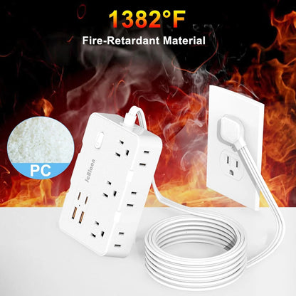 Power Strip 6-Outlets Surge Protector Power Strip 5Ft Long Extension Cord