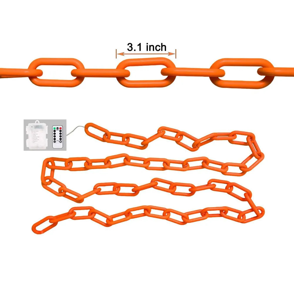 Halloween Plastic Chain Lights - 2/3M Decorative String Lights with 8 Lighting Modes for Skeleton Dog Outdoor Decorations