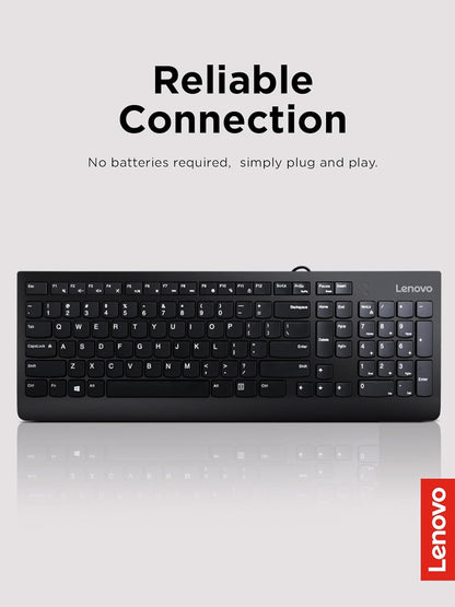 300 USB Keyboard, Wired, Adjustable Tilt, Ergonomic, Windows 7/8/10, GX30M39655, Black