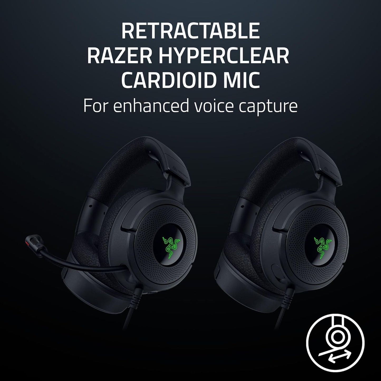 Razer Kraken V4 X Wired Gaming Headset: 40 Mm Drivers - Cardioid Mic - Memory Foam Cushions - Chroma RGB Lighting - Type C & Type a Cable - for PC, Mac, PS5, Nintendo Switch 2, Steam Deck, Smartphone