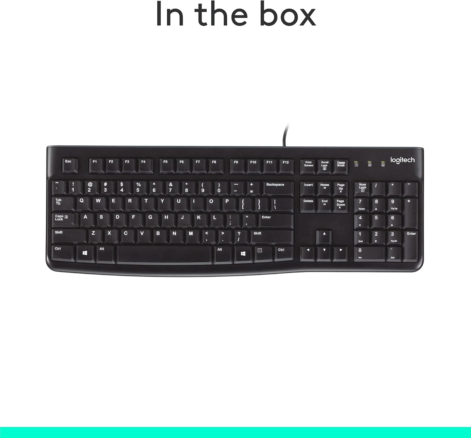 Logitech K120 Wired Keyboard for Windows, USB Plug-And-Play, Full-Size, Spill-Resistant, Curved Space Bar, Compatible with PC, Laptop - Black