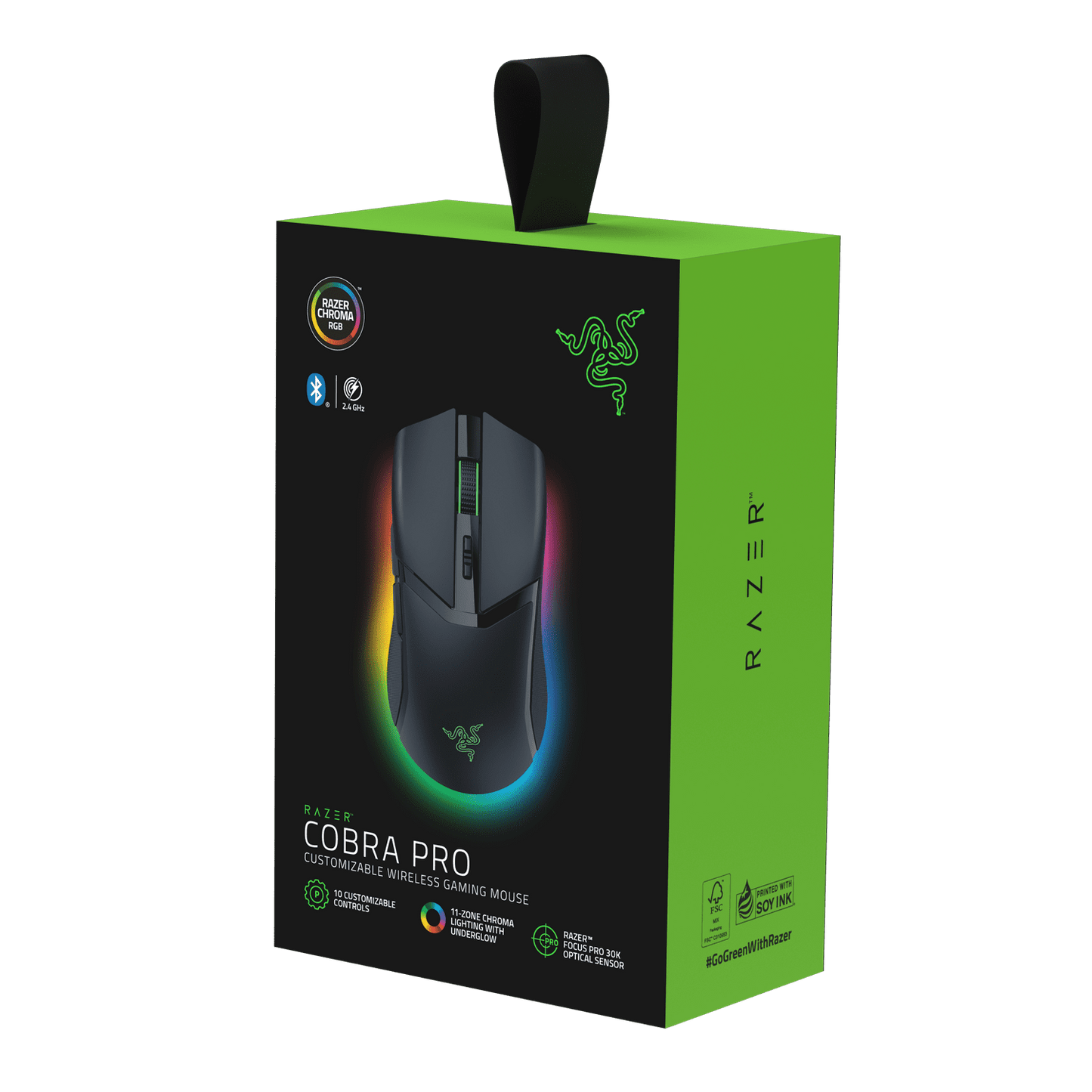 Unleash Your Gaming Potential with the Cobra Pro Lightweight Wireless Gaming Mouse - Chroma RGB, 10 Custom Controls, and Unmatched Precision in Black