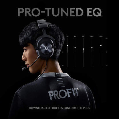 Logitech G Pro X Wired Gaming Headset: Blue VO!CE Detachable Boom Mic, DTS 7.1, 50 Mm Drivers, Usb/3.5Mm Aux, Spare Memory Foam Ear Pads, USB DAC & Bag Included - Black