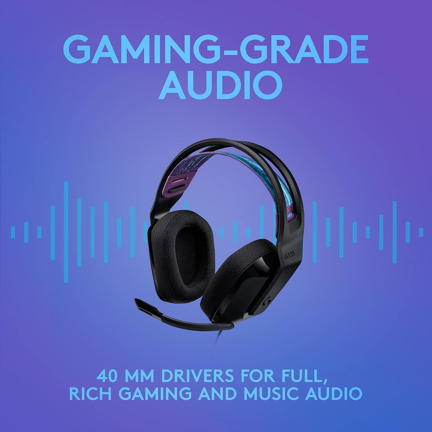 Logitech G335 Wired Gaming Headset, with Flip to Mute Microphone, 3.5Mm Audio Jack, Memory Foam Earpads, Lightweight, Compatible with PC, Playstation, Xbox, Nintendo Switch/Switch 2 - Black